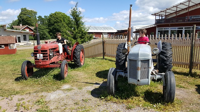 Playground with old tractors